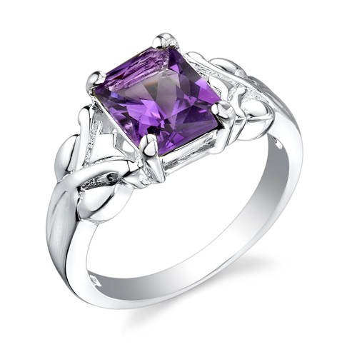 Ring aus Silber mit Amethyst im Radiantschliff Jely