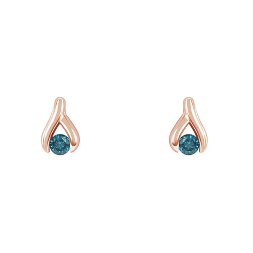 Dezente Ohrringe mit blauen Diamanten Fox