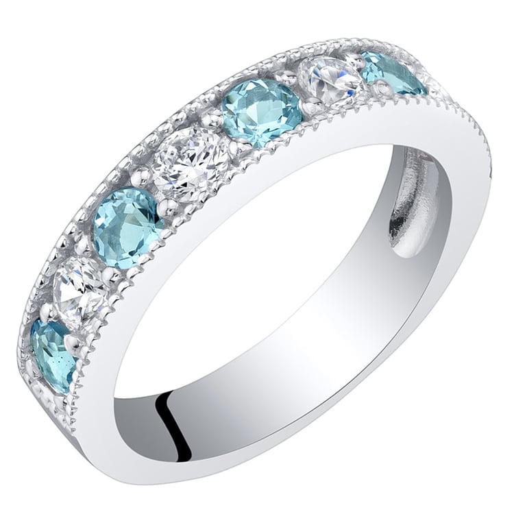 Memoire Ring mit Blautopas und Zirkonia Ednah