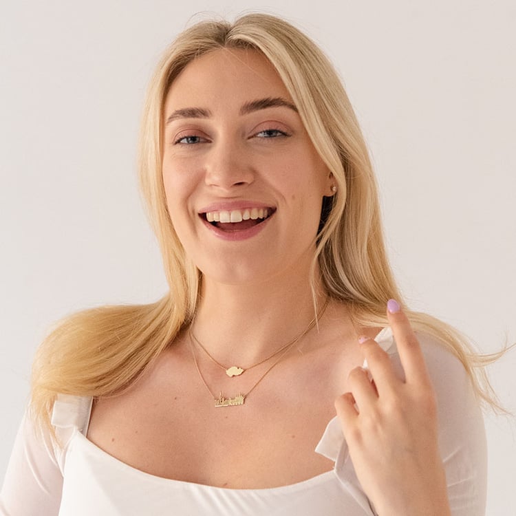 Goldene oder Platinkette mit Anhänger Stadt Prag 107075