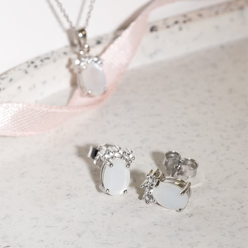 Ohrringe in Silber mit Topas und Mondstein Perkin
