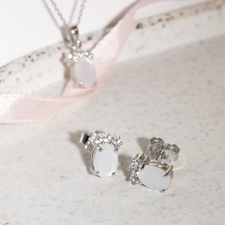 Ohrringe in Silber mit Topas und Mondstein Perkin 123811