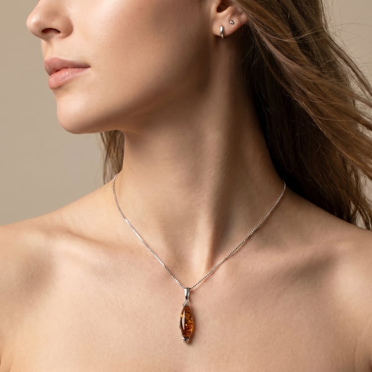 Silberanhänger mit Bernstein Kara 166747