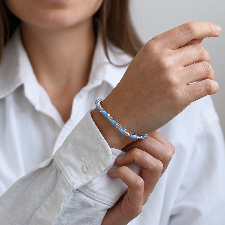 Silber-Armband mit blauen Lacey 134153