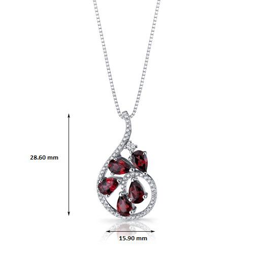 Granat Anhänger Halskette 8098