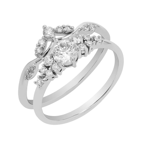 Romantisches Verlobungs-Set mit Diamantringen Edge