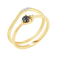 Set aus Ringen mit Salt and Pepper Diamanten Marine
