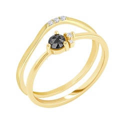 Set aus Ringen mit Salt and Pepper Diamanten Marine