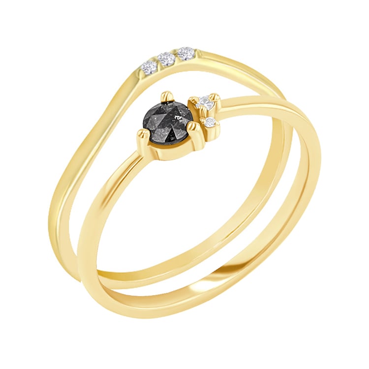 Set aus Ringen mit Salt and Pepper Diamanten Marine 132916