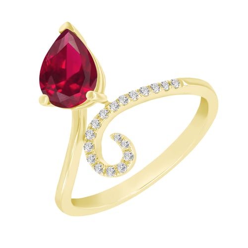 Originella Verlobungsring mit Rubin und Diamanten Cael