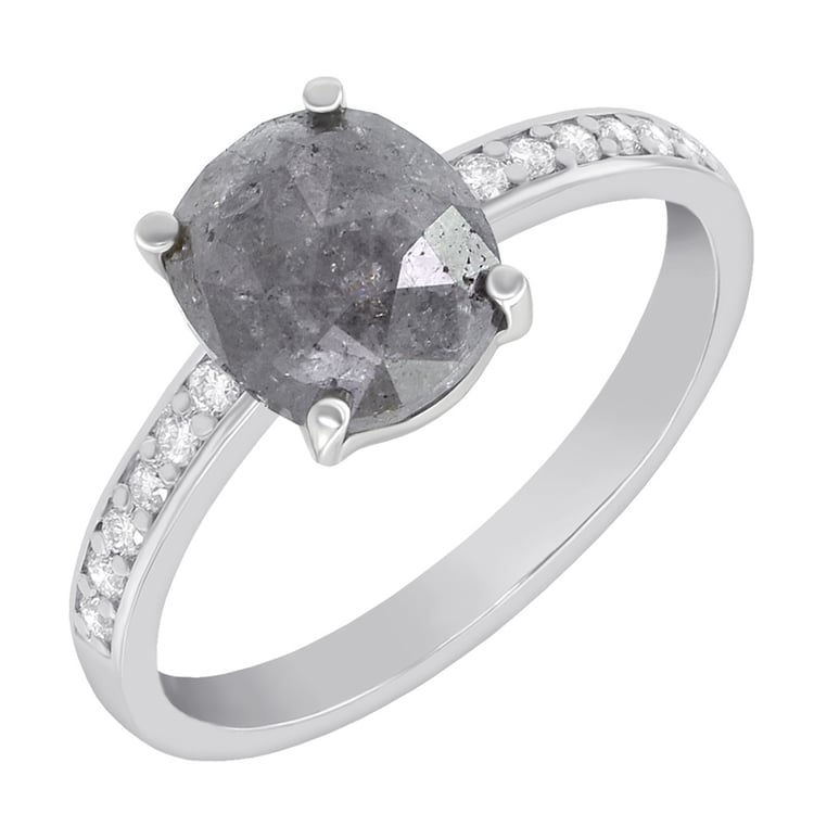 Ring mit ovalen Salt and Pepper Diamant Melisent