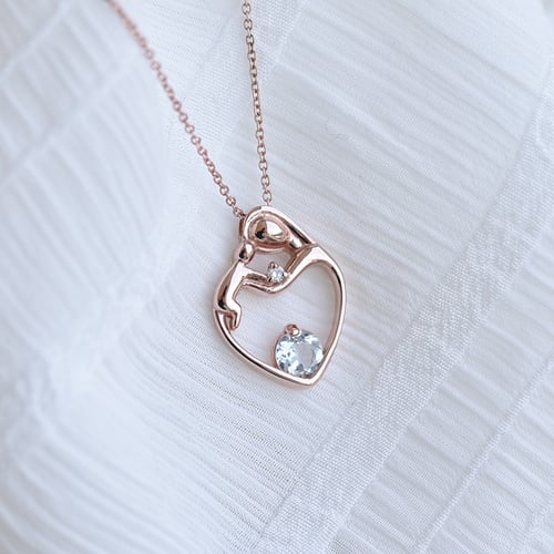 Anhänger Mutter und Kind mit Aquamarine und Diamant Ella