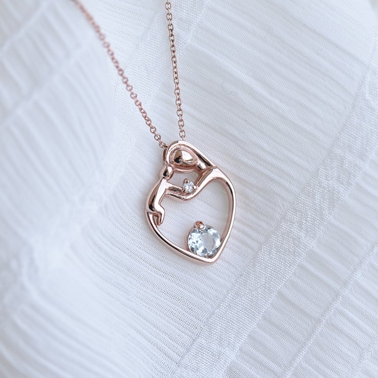 Anhänger Mutter und Kind mit Aquamarine und Diamant Ella 63848