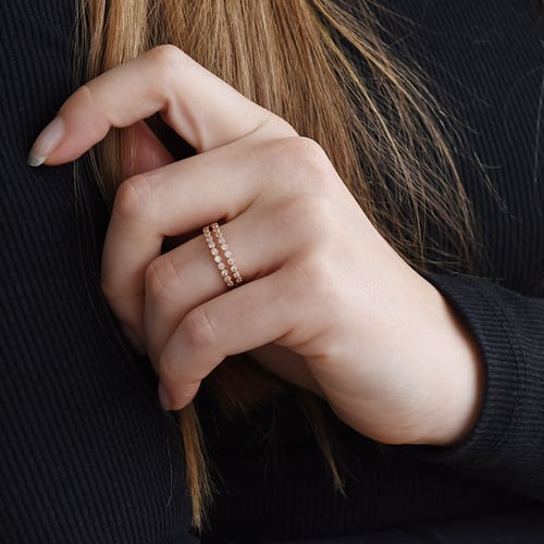 Doppelter Eternity-Ring mit Diamanten Winoc