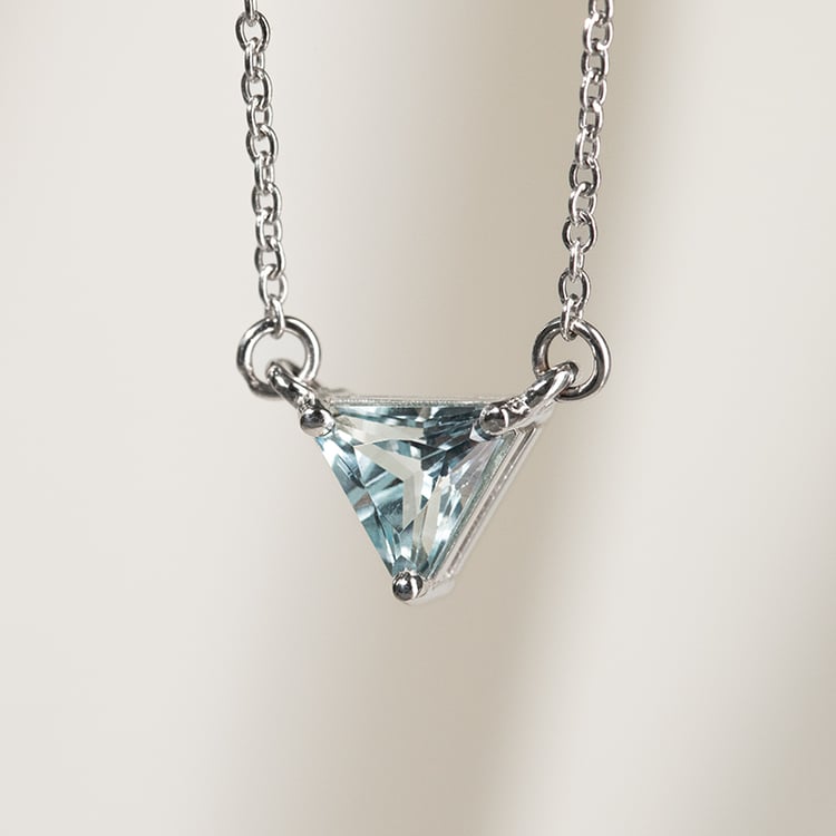 Minimalistische Halskette mit Aquamarin Modu 134926