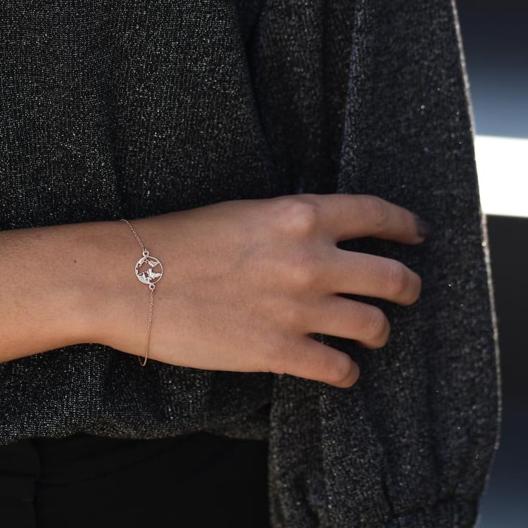 Minimalistisches Armband mit Weltkarte Earth 48569