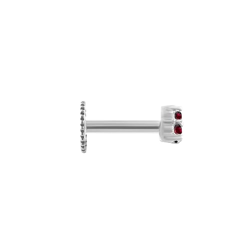 Goldener Piercing Ohrstecker mit Rubinen Masha