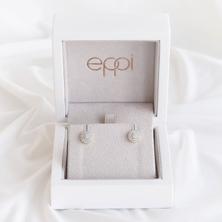 Silberne runde Ohrstecker mit Lab Grown Diamanten Cornelia 104034