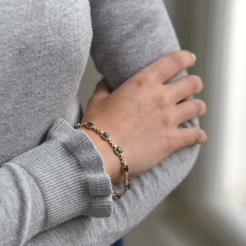 Armband mit Smaragden aus Roségold mit Diamanten Tarak
