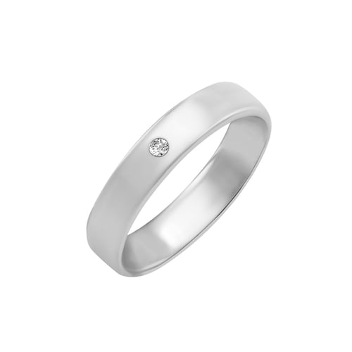 Schlichte Trauringe mit Diamant-Damenring Stanista