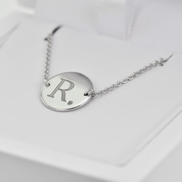 Armband aus Platin mit Diamant und Buchstabengravur Dian 70550