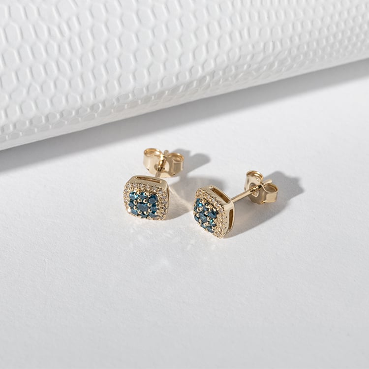 Ohrstecker mit blauen und weißen Diamanten Anya 142419