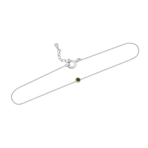 Silbernes Armband mit einem grünen Diamanten Bonato