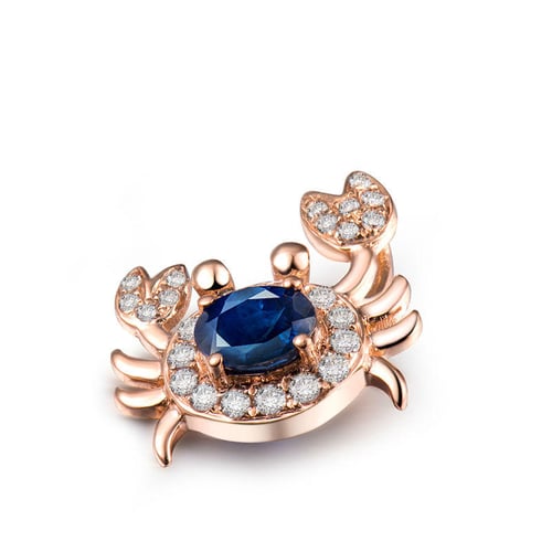 Sternzeichen Anhänger Krebs mit Saphir und Diamant Cangrejo