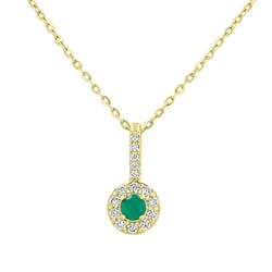 Eleganter silberne Anhänger mit Smaragd und Lab Grown Diamanten Dakota