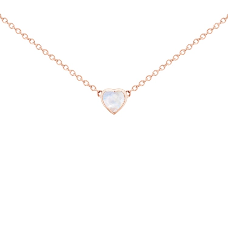 Halskette mit Mondstein in Herzform Davila