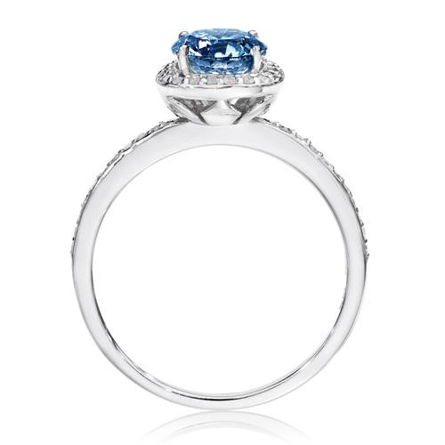 Verlobungsring mit blauen Diamantem Eshana