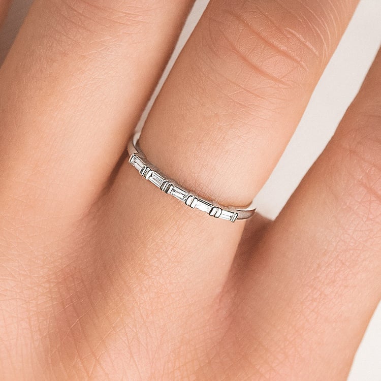 Halb-Eternity aus Gold mit Baguette Diamanten Vamala 156287