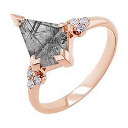 Einzigartiger Ring mit einem Rutilkristall Kettil