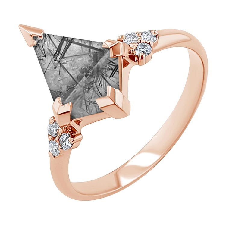 Einzigartiger Ring mit einem Rutilkristall Kettil 148412