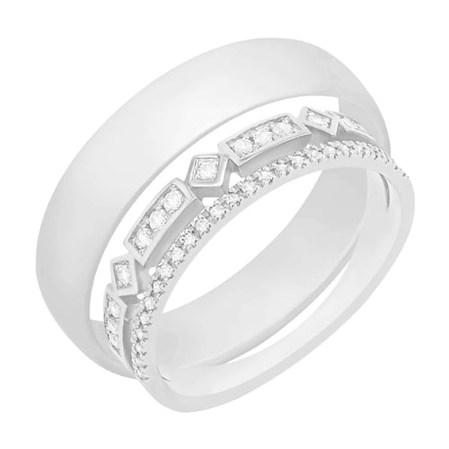 Eheringe mit Diamantring und flachem Ring Ward