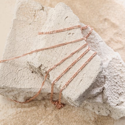 Silberne Figaro Kette 45 cm