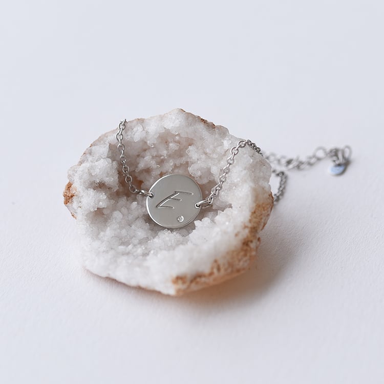 Silberarmband mit Diamant und Buchstabengravur Dian 61728