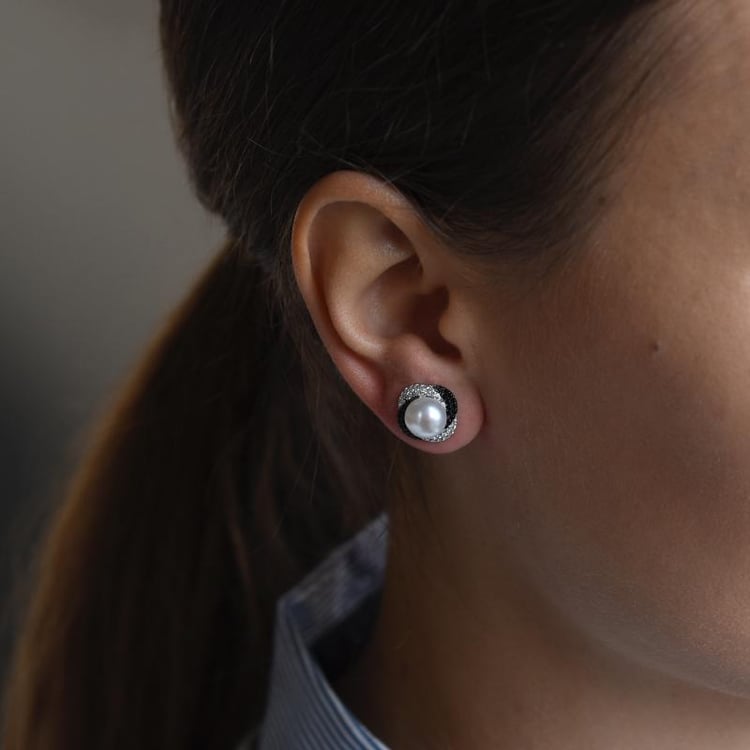 Elegante Ohrrstecker mit Perlen und Zirkonia Mojave 50461