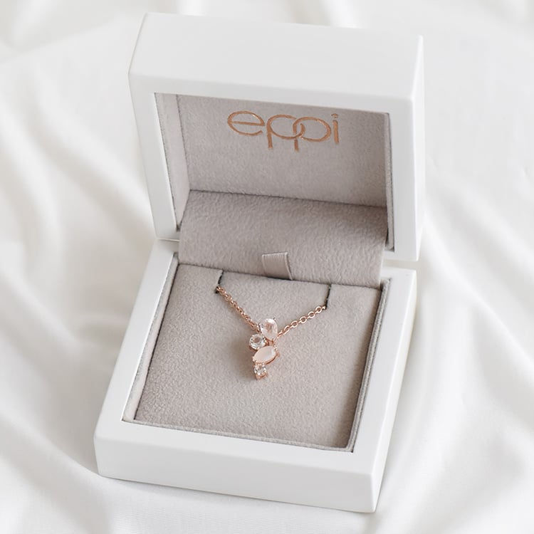 Silber Anhänger mit Topas, Rosenquarz und Mondstein Daisi 93479