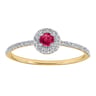 Silberner Halo-Ring mit Rubin und Lab Grown Diamanten Wendy