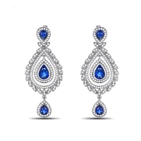 Luxuriöse Saphirohrringe mit Diamanten Edee