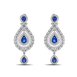 Luxuriöse Saphirohrringe mit Diamanten Edee