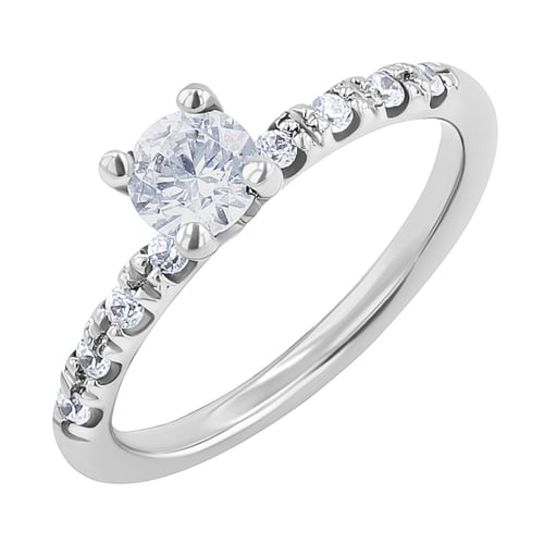 Solitär-Pave Diamant im Verlobungsring aus Gold Megha