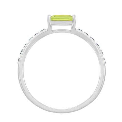 Verlobungsring mit Olivin und Moissaniten Lavita