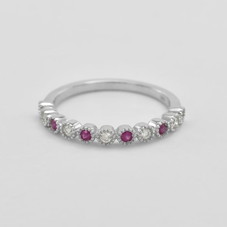 Goldener Memoryring mit Diamanten und Rubinen Diamanta 44864