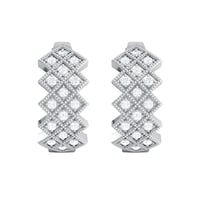 Silberne Creolen mit Diamanten Audhild