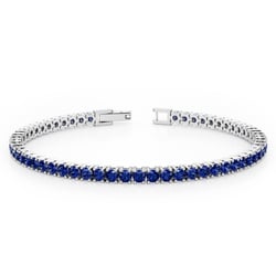 Elegantes silbernes Armband mit Saphiren Olga