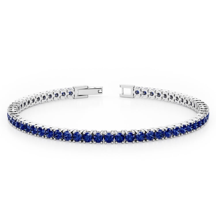 Elegantes silbernes Armband mit Saphiren Olga