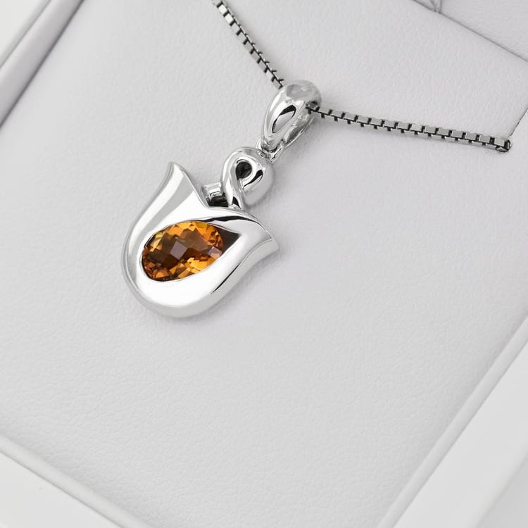 Citrin Anhänger in Silber in Eppi-Geschenkbox 28577