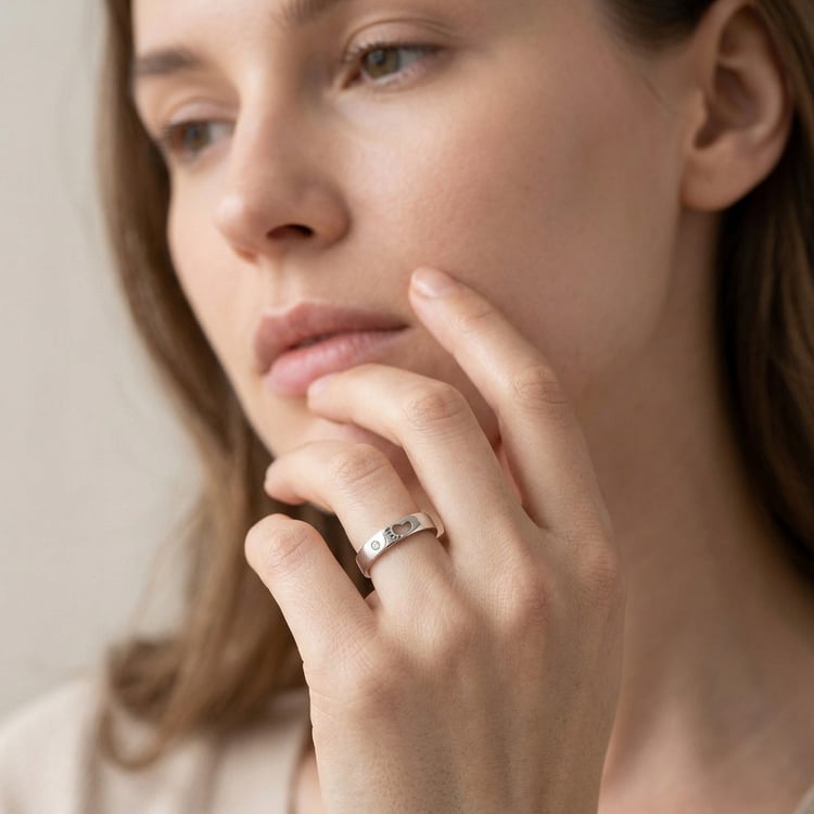 Silberring mit Gravur und Diamant Anaya 170234